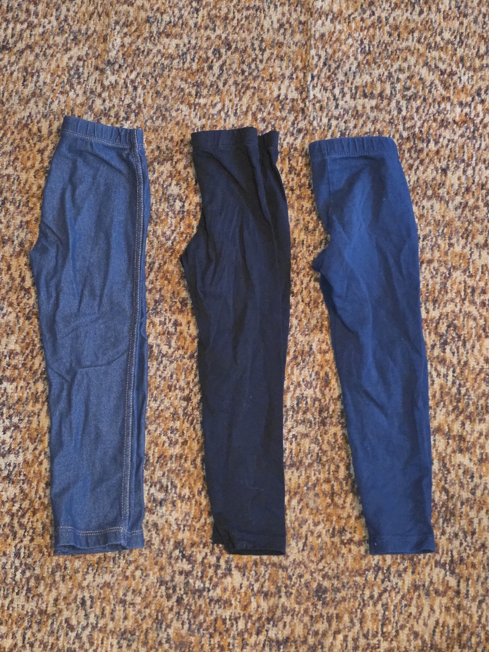 The Children's Place Girls' Leggings Trio - Blue and Black